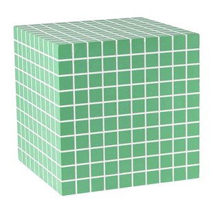 Bijzettafel kubus checks - groen - 30x30x30 cm