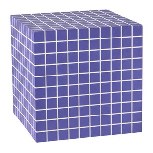 Bijzettafel kubus checks - paars - 30x30x30 cm