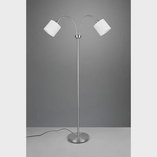 Trio Leuchten Tommy - Vloerlamp 2x E14 - Nikkel Mat - Wit Trio Leuchten Tommy - Vloerlamp 2x E14 - Nikkel Mat - Wit