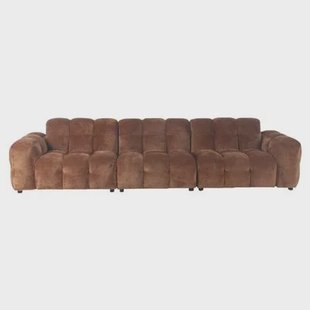 Dutchbone Hackman 4,5-zitsbank Velours Cognac Bruin