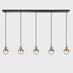 ETH hanglamp Drop 5xGU10 zwart|mat messing