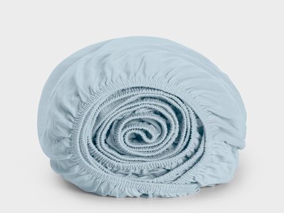 Yumeko Hoeslaken jersey fresh blue 160x200x30 100% biologisch en fairtrade katoen, jersey katoen (gebreid)