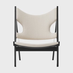 Audo Copenhagen Knitting loungefauteuil Barnum Bouclé 24-zwart eik