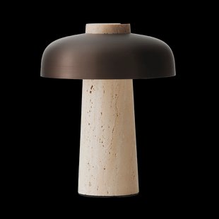 Audo Copenhagen Reverse draagbare tafellamp 24,5 cm Travertine-bronzed aluminium