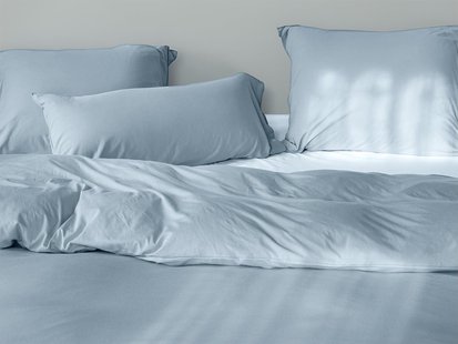 Yumeko Dekbedovertrek jersey fresh blue 100% biologisch en fairtrade katoen, jersey katoen (gebreid)