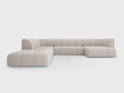 Panoramische hoekbank Francesca chenille links 7-zits | Milo Casa