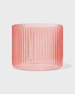 HEMA Glas voor geurkaars ⌀10x8.5cm ribbel oranje (oranje)