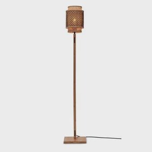 GOOD&MOJO Vloerlamp Bhutan - Bamboe|Zwart - 20x20x135cm