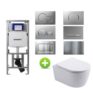Geberit up320 Toiletset BWS Mudo | Mat Wit | Randloos met Zitting | Sigma Drukplaat