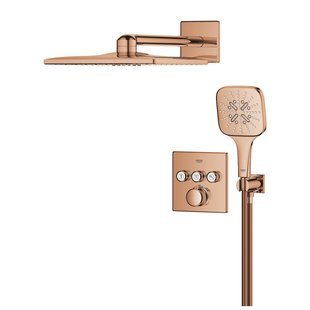 GROHE Smartcontrol Thermostatisch Inbouw Douchekraan Shower-Set Vierkant Warm Sunrise Geborsteld
