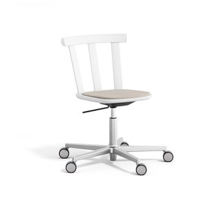 Stolab Alt draaibare stoel beklede zitting berkenhout Hallingdal 65-103 grey/beige-wit 21