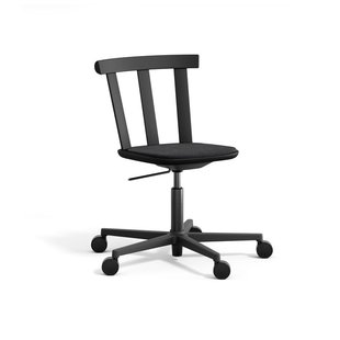 Stolab Alt draaibare stoel beklede zitting berkenhout Hallingdal 65-180 black-matzwart 99