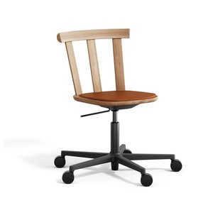 Stolab Alt draaibare stoel beklede zitting eikenhout Elmotique 43807-natuurlijke olie