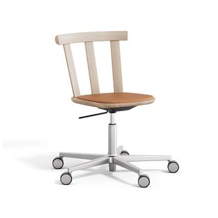 Stolab Alt draaibare stoel beklede zitting eikenhout Elmotique 43024-licht matte lak