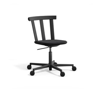 Stolab Alt draaibare stoel beklede zitting eikenhout Hallingdal 65-180 black-matzwart 99