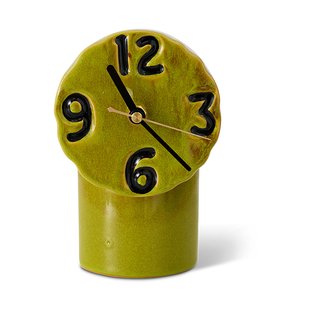 HKliving Retro keramische klok 18 cm Olive