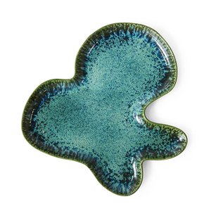 HKliving Shell serveerschaal Teal