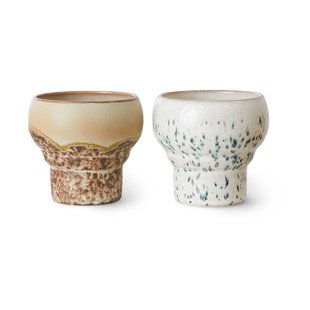 HKliving 70's lungo mok 24 cl 2-pack Coral