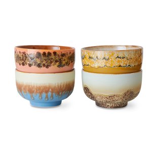 HKliving 70's kom Ø13,5 cm 4-pack Seabreeze