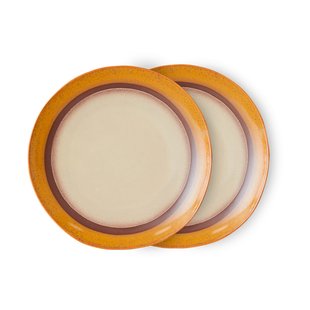 HKliving 70's bord Ø27,5 cm 2-pack Coconut