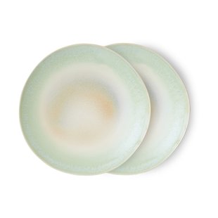 HKliving 70's bord Ø27,5 cm 2-pack Palms