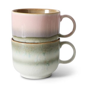 HKliving 70's theekop 42,5 cl 2-delig Nova