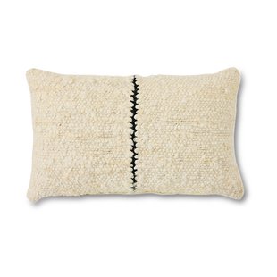 HKliving Natural wool striped kussen 30x50 cm White