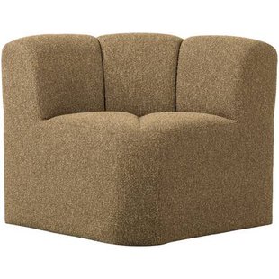 WOOOD Mojo Eetbankje Hoek Met Rugleuning - Bouclé - Geel|Bruin Melange