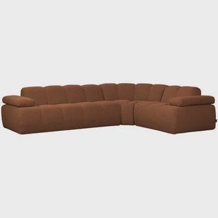 WOOOD Mojo Hoekbank Rechts - Bouclé - Roestbruin Melange - 74x310x230