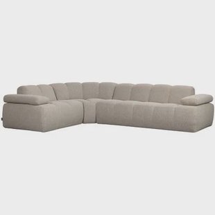 WOOOD Mojo Hoekbank Links - Bouclé - Beige Melange - 74x310x230