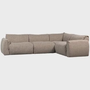 WOOOD Baggy Hoekbank Rechts - Geweven Stof - Bruin Melange -81x396x214