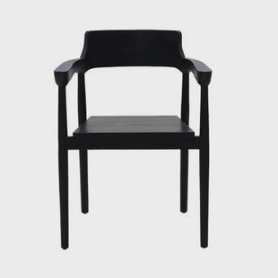 DÉJA Living - Tuinstoel - Zwart Teakhout - Zithoogte 47cm - Hazel - Set van 2