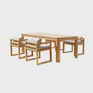 Tikamoon - Tuinset in teakhout en stof Leon 4 stoelen