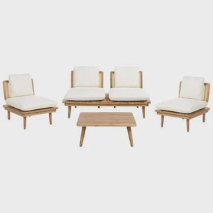 Beliani - ACCADIA - Loungeset - Lichtbeige - Acaciahout Beliani - ACCADIA - Loungeset - Lichtbeige - Acaciahout