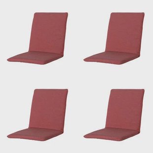 Madison - Stapelstoelkussen Manchester red - Ca. 97x49 cm - Set van 4