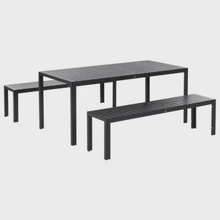 Beliani - NARDO - Tuinset voor 6 - Zwart|Zwart - Kunsthout