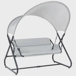 Beliani - SOLAGNA - Schommelbank 3-zits - Lichtgrijs - Staal