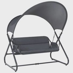 Beliani - SOLAGNA - Schommelbank 3-zits - Donkergrijs - Staal