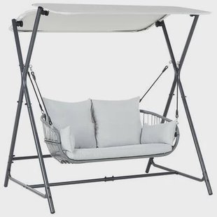 Beliani - FIASTRA - Schommelbank - Lichtgrijs - Staal