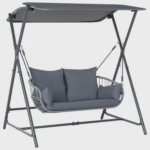 Beliani - FIASTRA - Schommelbank - Donkergrijs - Staal