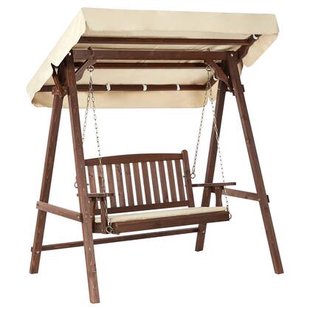 Beliani - CAVIOLA - Schommelbank - Beige - Vurenhout