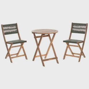 Beliani - PROSSEDI - Bistroset - Groen - Acaciahout