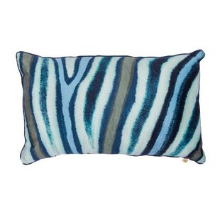 KAAT Amsterdam Wild Stripes Sierkussen - 30x50 cm - Blauw Groen