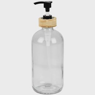 Urban Living Zeeppompje|zeepdispenser - glas|bamboe - 0.5L