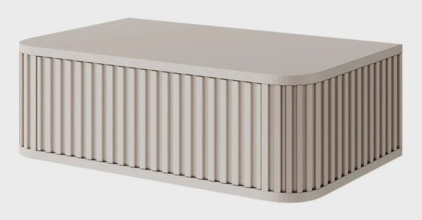 Ovarlo hangend nachtkastje met groeven en lade, 63 cm, zandbeige | NADUVI Collection