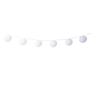Slinger met 9 solar barok lampionnen - wit - 440 cm Slinger met 9 solar barok lampionnen - wit - 440 cm