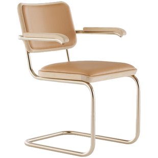 Thonet JS. THONET A Personal Interpretation By Jil Sander S64 P Nordic Stoel Met Armleuning,wit/Light Caramel