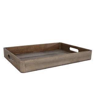 Dienblad kai Large Grijs Hout 36,5x26,5x4,5 Cm