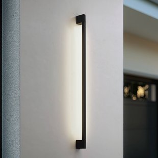 Lindby LED wandlamp Neano, 120 cm, zwart, metaal, IP54