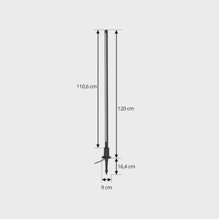 Lindby LED tuinpadverlichting Neano, 120 cm, zwart, metaal, IP65